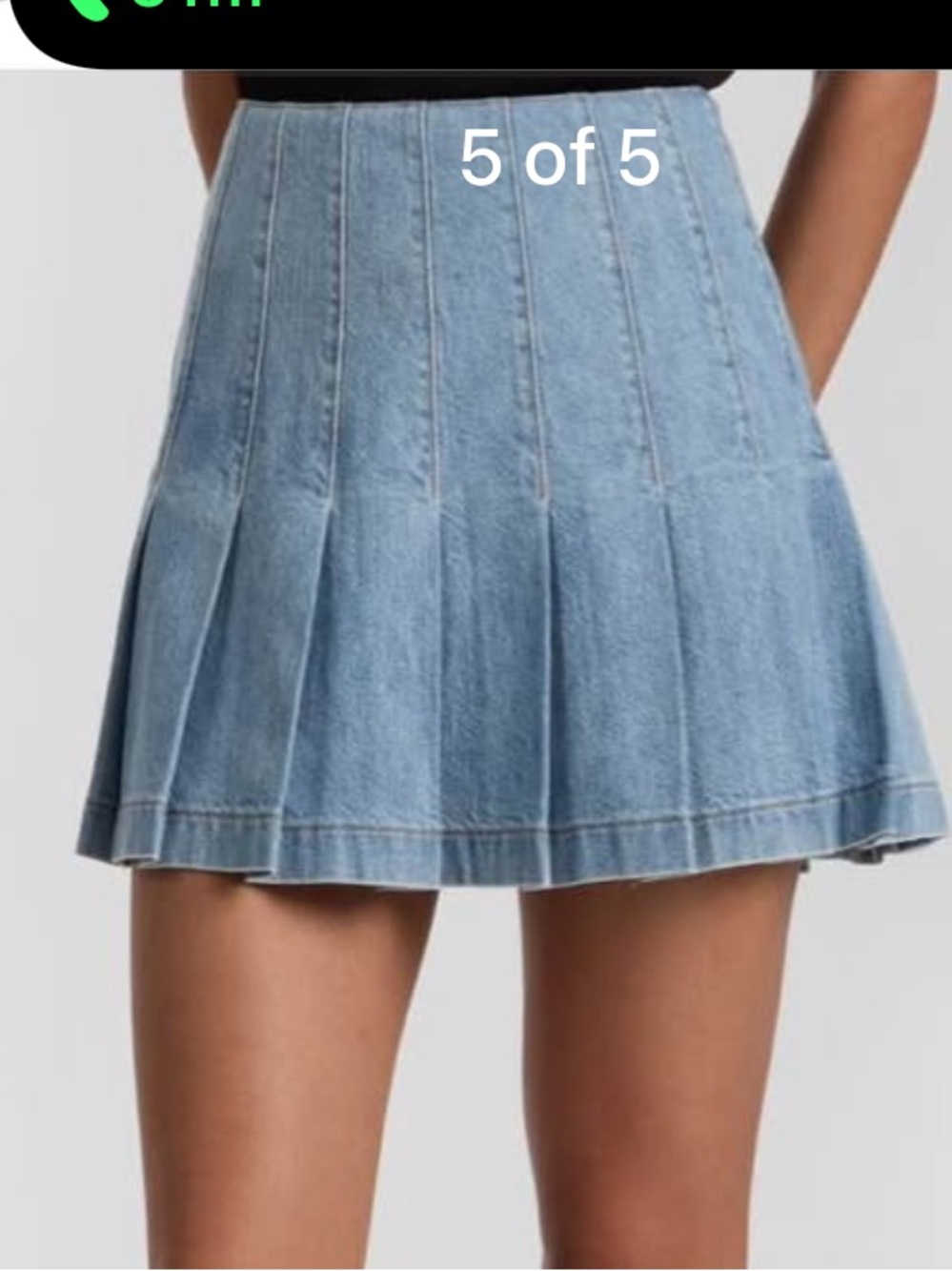 Alice + Olivia Carter Pleated Denim Miniskir